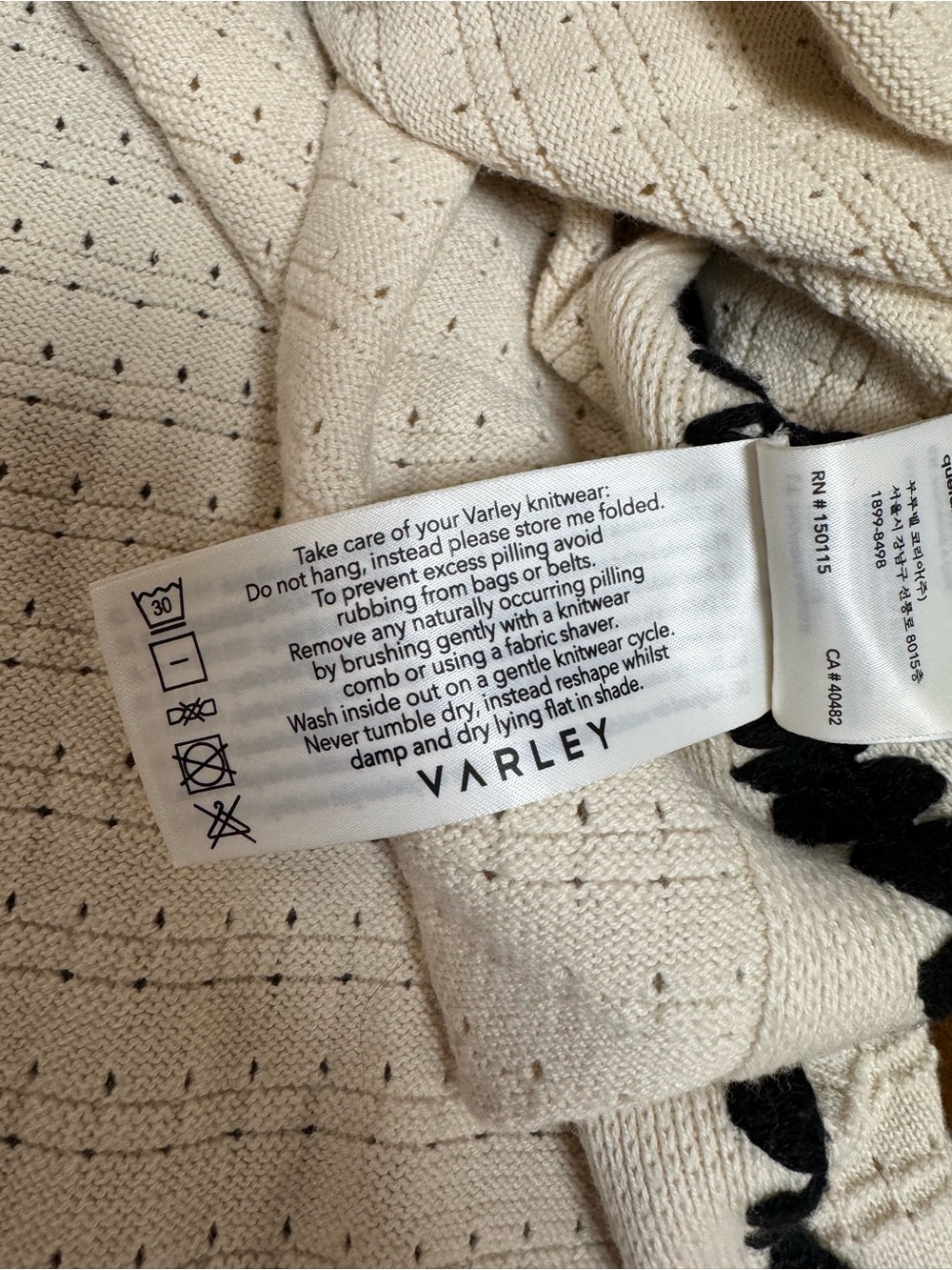Varley Dwight Tank Knit Dress Cream/Black Size Medium - Picture 14 of 15
